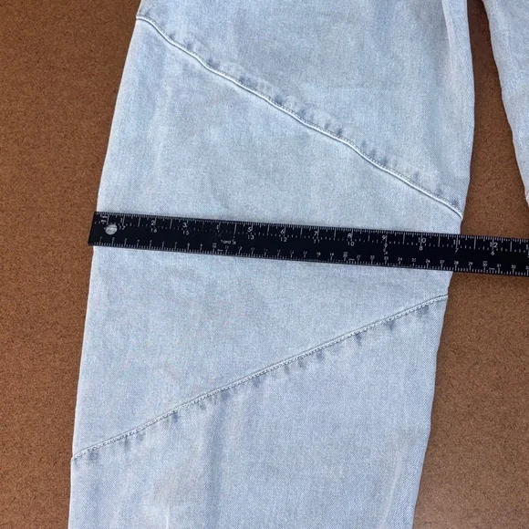 High Waisted Cropped Barrel jeans Light Blue Women's 90’ baggy boho - Picture 8 of 11